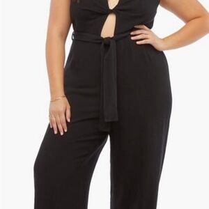 JustFab Black Twist Front Jumpsuit